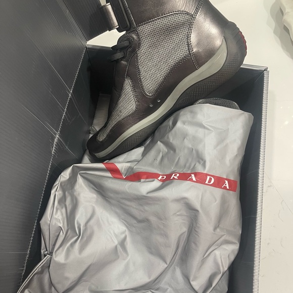 PRADA  high-top silhouette, wide Velcro ankle strap. 2000’s Prada linea Rossa. - Picture 3 of 8